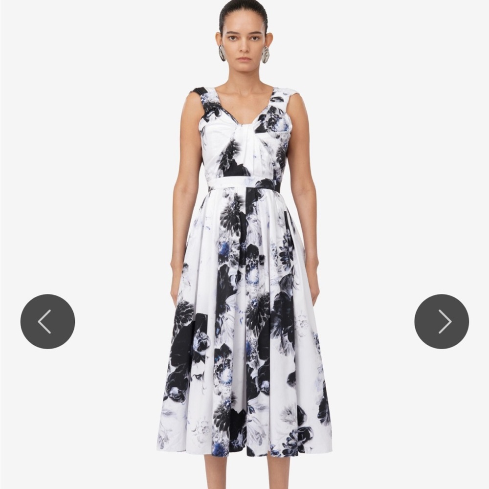 ALEXANDER MCQUEEN DRAPED MIDI DRESS